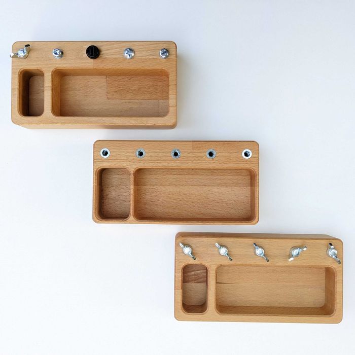 Placa Senzoriala pentru copii, Busy Board, tip Montessori, lemn masiv