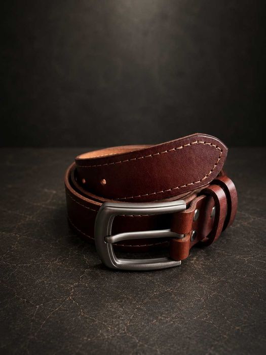 Мужской ремень из натуральной кожи Classic Brown