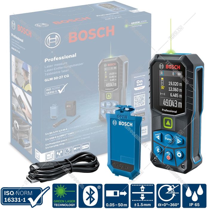 Дальномер лазерный Bosch Glm 50-27 cg Li-Ion