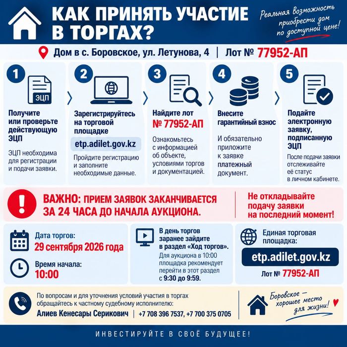 Дом 85 м² в Боровском торги 29 сентября