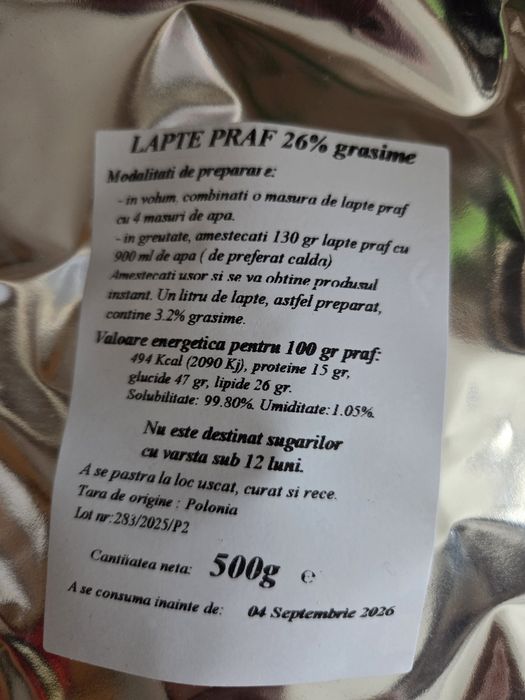Lapte praf pentru copii si adulti