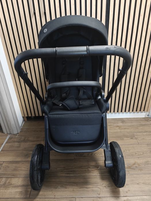 Carucior copii 3 in 1 Muuvo Quick 4.0 Classic Black cu Cybex Cloud G Plus i-size recline testata ADAC + Cadou