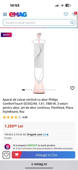 Aparat de calcat cu abur impecabil philips