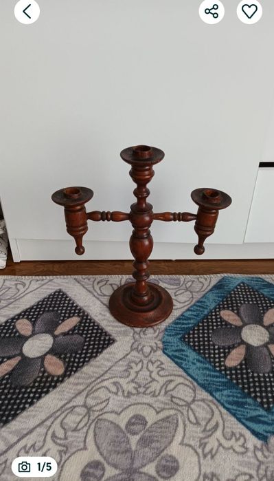 candelabru sfetnic, suport lumânări din lemn