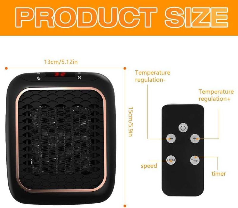 Aeroterma cu ventilator priză, 1200 W