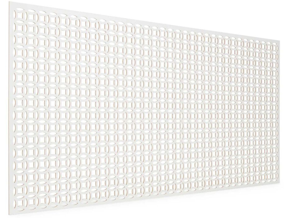 Placă perforată decorativă MDF DHAKA 122 x 61 cm, albă, nouă