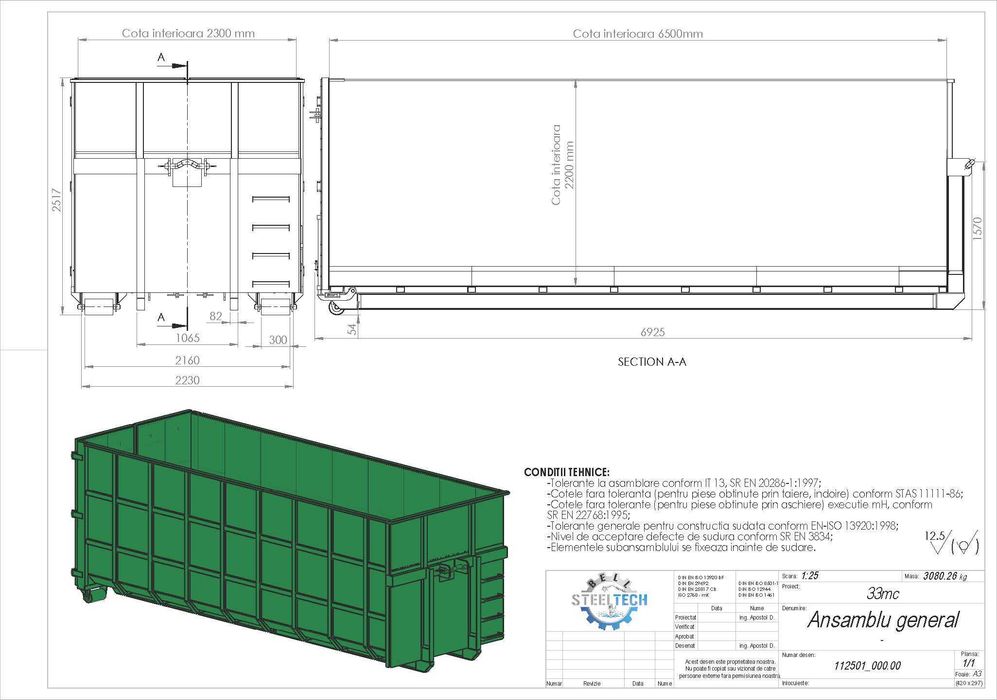 Containere Abroll de vanzare 33 m3 - Abrollkipper - DIRECT PRODUCATOR