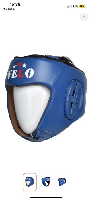 Кожанный шлем velo для единоборств
