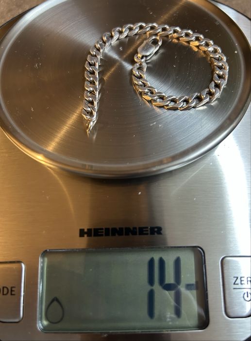 Brățară argint 925, 14 g, model Cuban/Curb, stare foarte bună