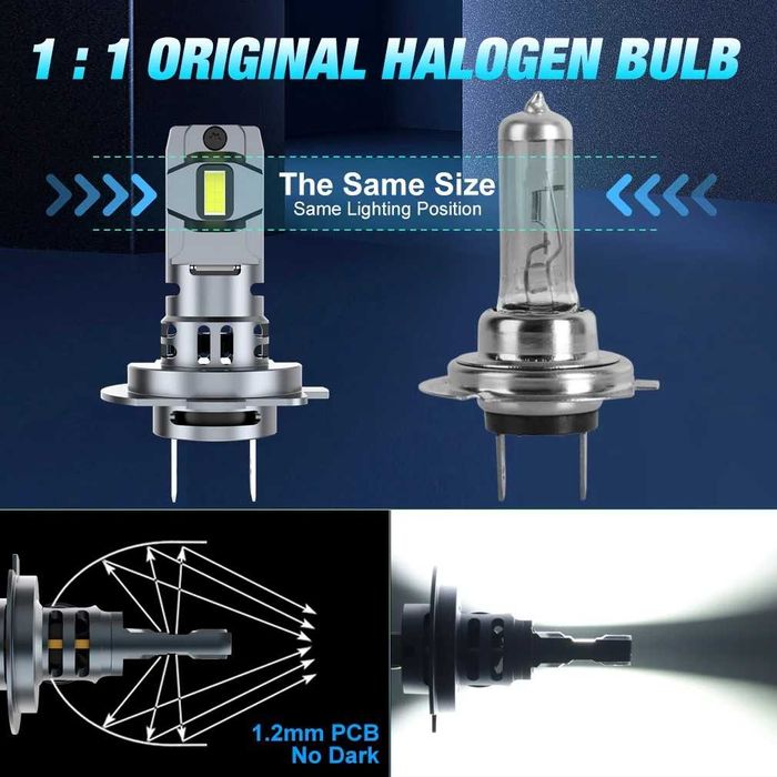 Set 2 Becuri LED Faruri H7 Canbus 60W & 120W XSTORM & Dream Chaser 6000K Plug & Play Fara Eroare in bord