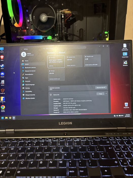 Laptop gaming lenovo legion 5p + cooler + casti gaming red dragon