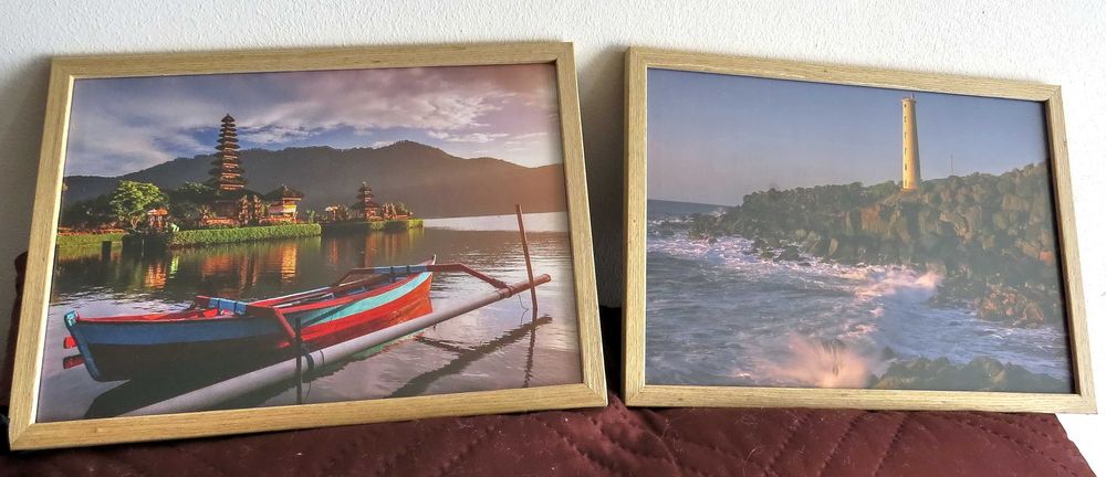 Картини с дървени рамки и стъкло- 3 броя