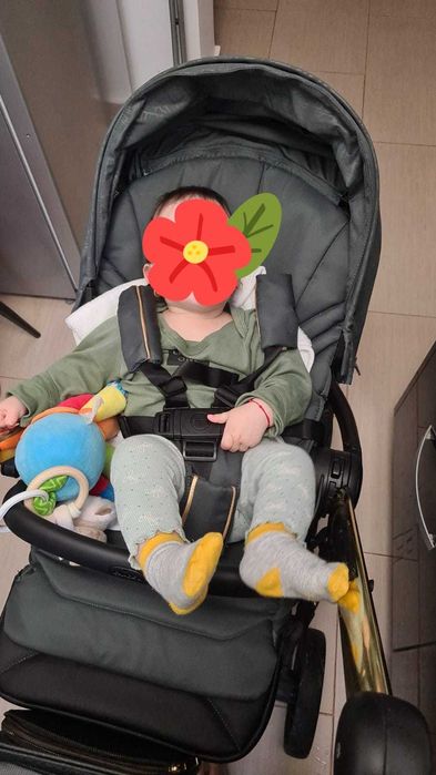 Carucior Chicco 2 in 1 one4ever, 3 piese,Orchid/PirateBlack,0+ la 22kg