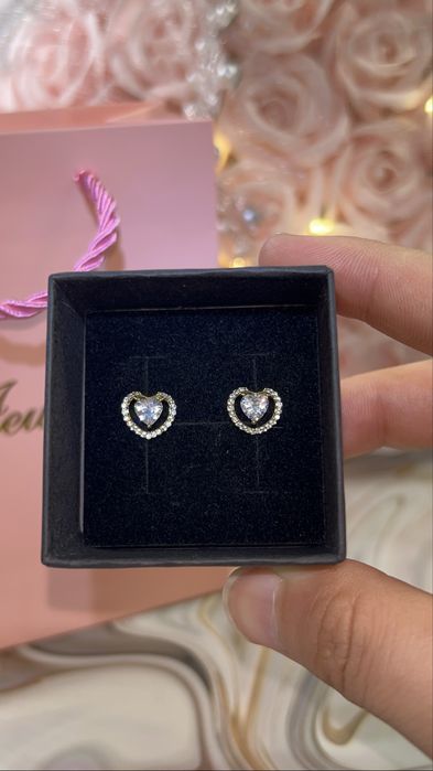 Сережки сердечки золотые