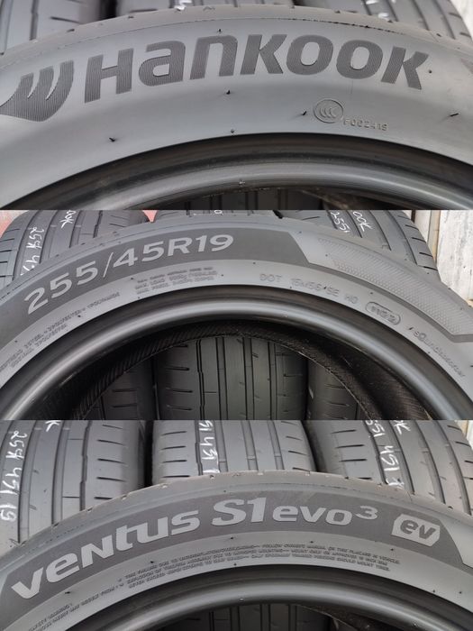 4бр. летни гуми 255/45/19 Hankook Ventus 
dot22
6.5mm
Добро състояние на гумите 
Австрия 
разпродажна цена 189евро за 4бр