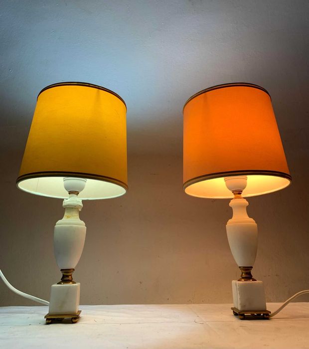 Set veioze marmură cu suport din bronz