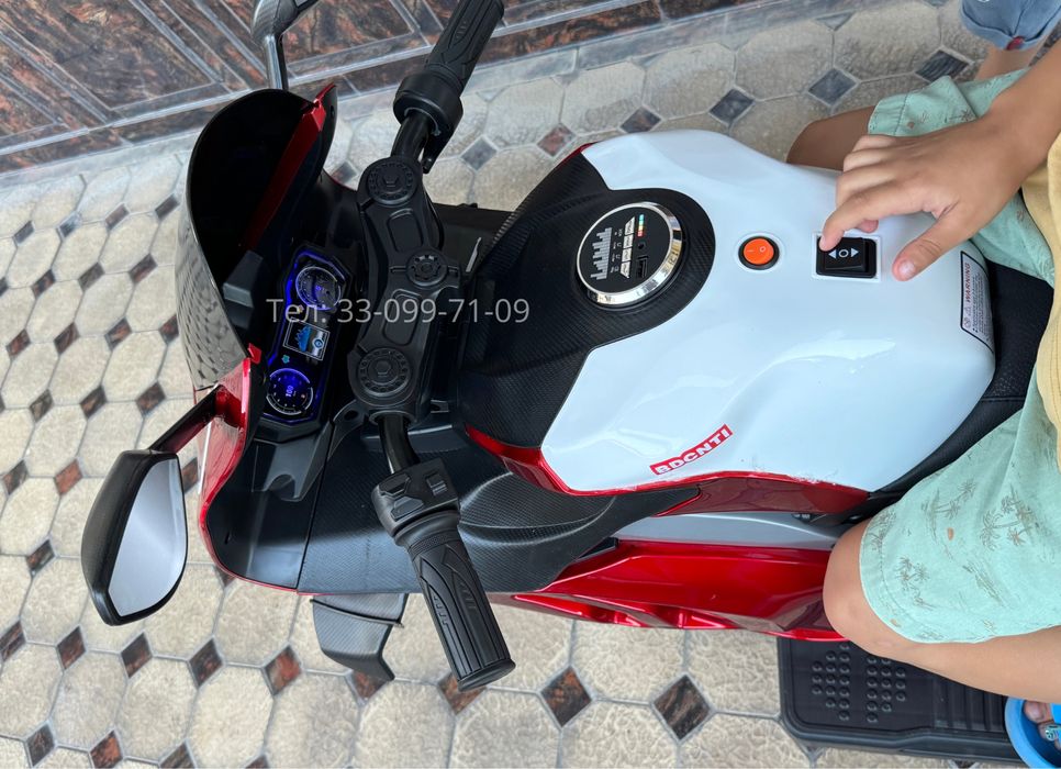 Детский мотоцикл Ducati V5 24V | 2–8 лет, LED, музыка, EVA колеса