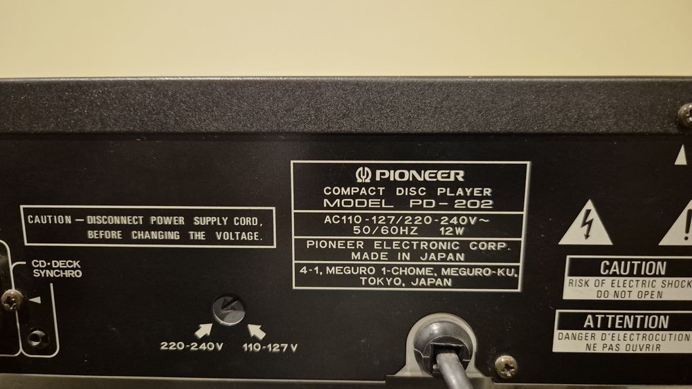 Compact Disc Player PIONEER PD202