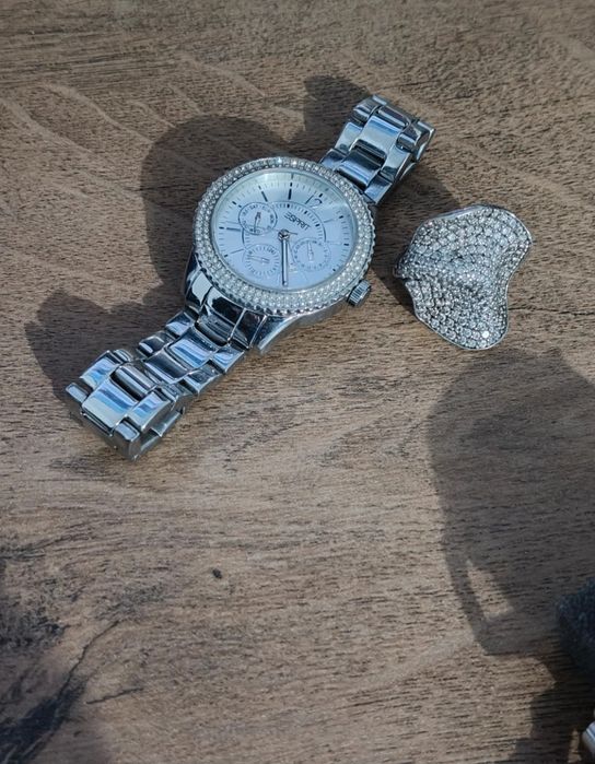 Ceas Esprit cu cristale + inel argint 925