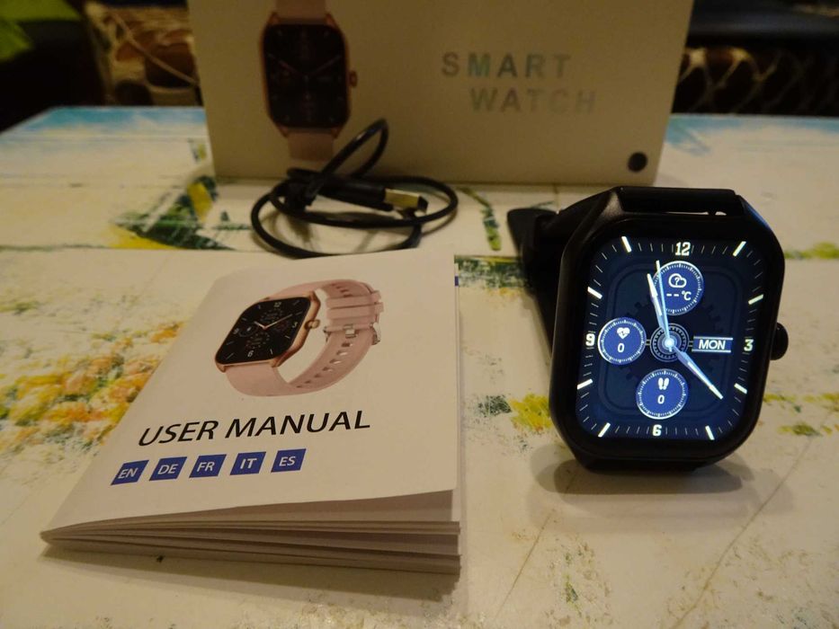 Смарт часовник SolMi H40, Черен, Bluetooth разговори, моля прочети описанието