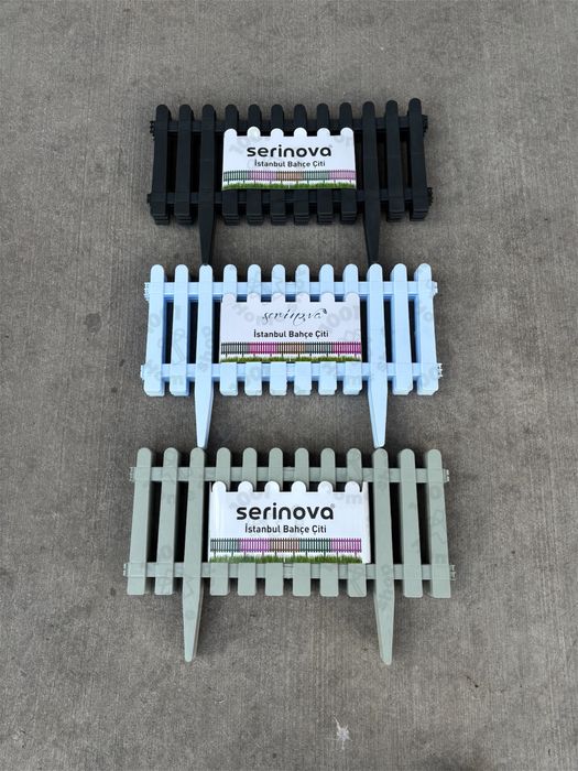 Декоративна градинска ограда за цветя, трева сиво,мръсно бяло и зелено