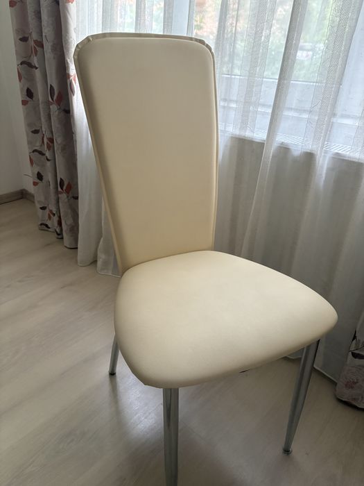 Scaune crem 6 bucăți
