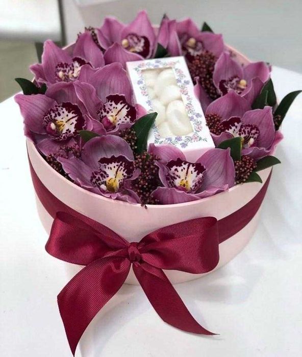 Букеты, Цветы в коробке, Микс букеты