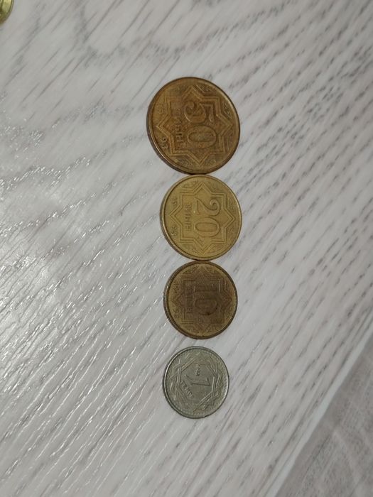 Монеты 50 20 10 тиын и 1 тг