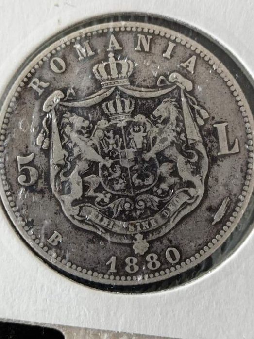 Șase piese monede 5 lei Carol I.