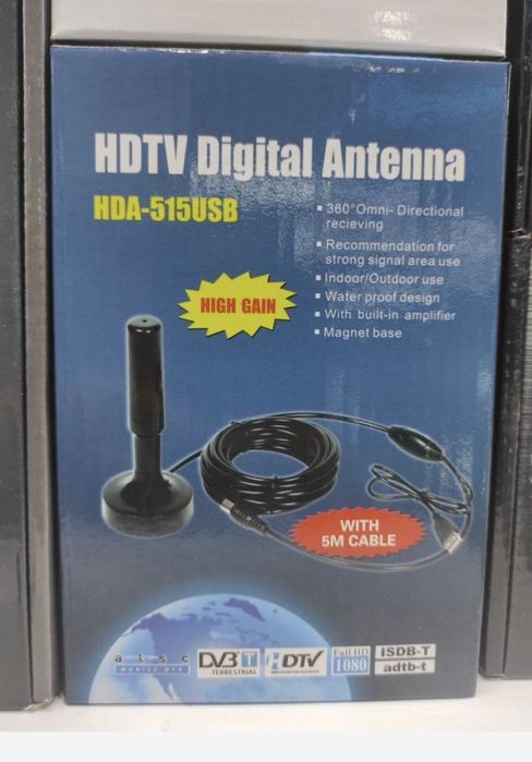 Антенна комнатная, с усилителем, питание usb 24/7