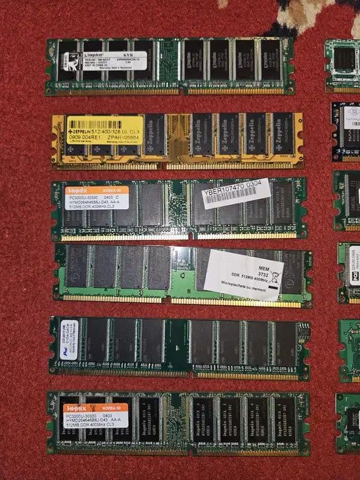 Memorii RAM DDR1/2/3 1600/667/533/400/333/266, Laptop DDR3, SDRAM 133, 100