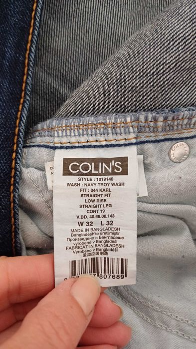 blugi Colin's barbati marime W32/L32, albastru indigo, noi, fara eticheta,  straight fit