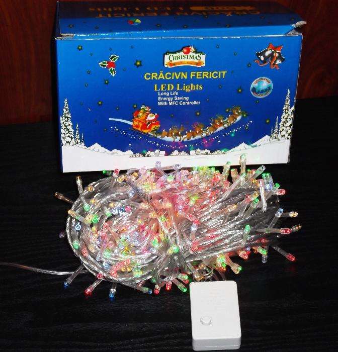 INSTALATIE LUMINOASA MULTICOLORA NOUA 500 leduri -craciun- peste 37 m