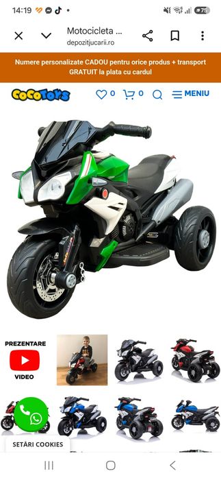Motocicleta electrică copii