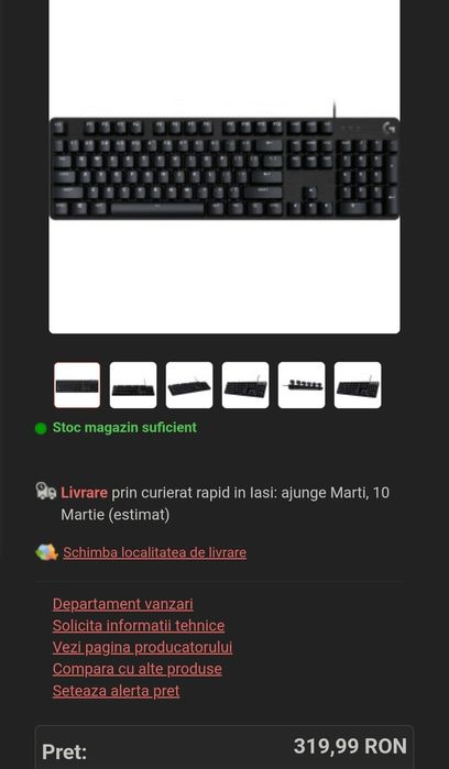 Tastatura gaming mecanica Logitech G413SE