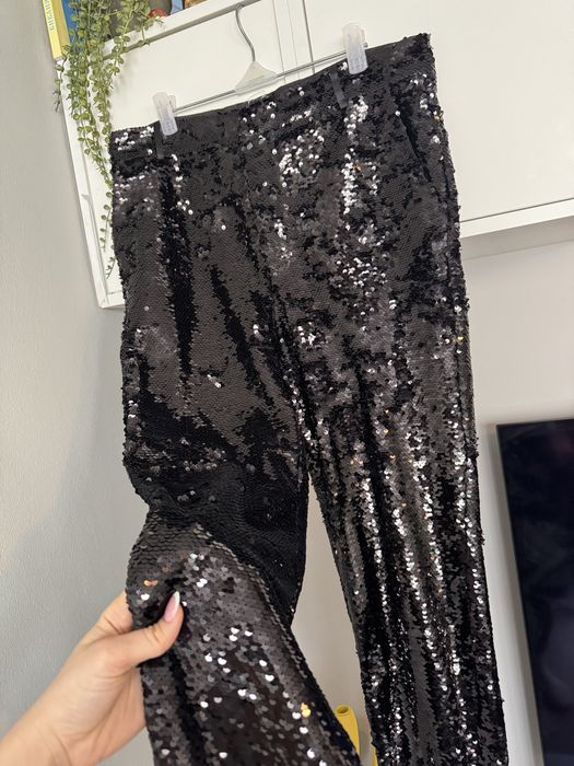 Панталон с пайети ZARA sequin slide slit