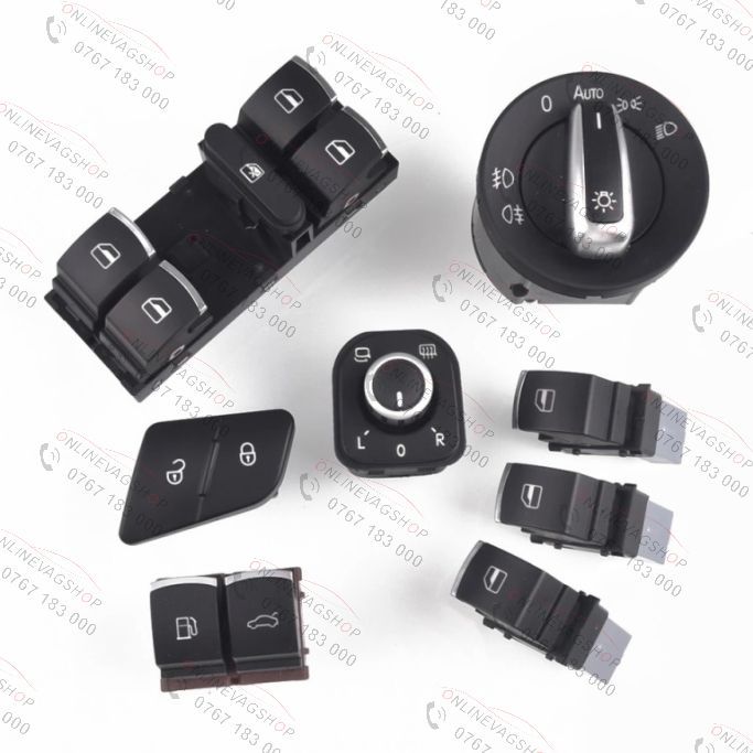 Butoane interior ornament crom mat set 8 bucati pt gama Volkswagen
