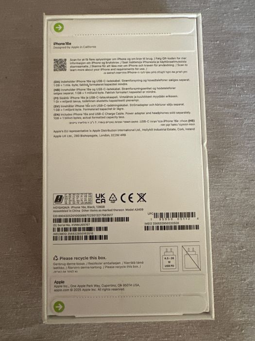 iPhone 16e чисто нов неразпечатван Black