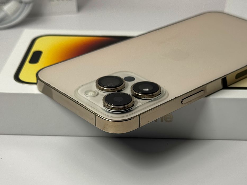 iPhone 14 Pro Max, 128GB, Gold, 100% батерия, ОТЛИЧЕН, 1г. ГАРАНЦИЯ!