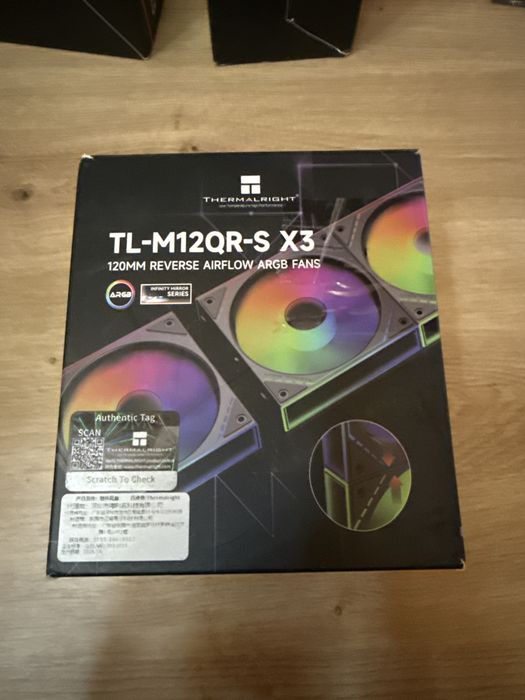 Set 3 Ventilatoare Cooler Thermalright TL-M12Q 120mm ARGB PWM Infinity Mirror Reverse PC Desktop Calculator Gaming Open Box Pachet - modele diferite