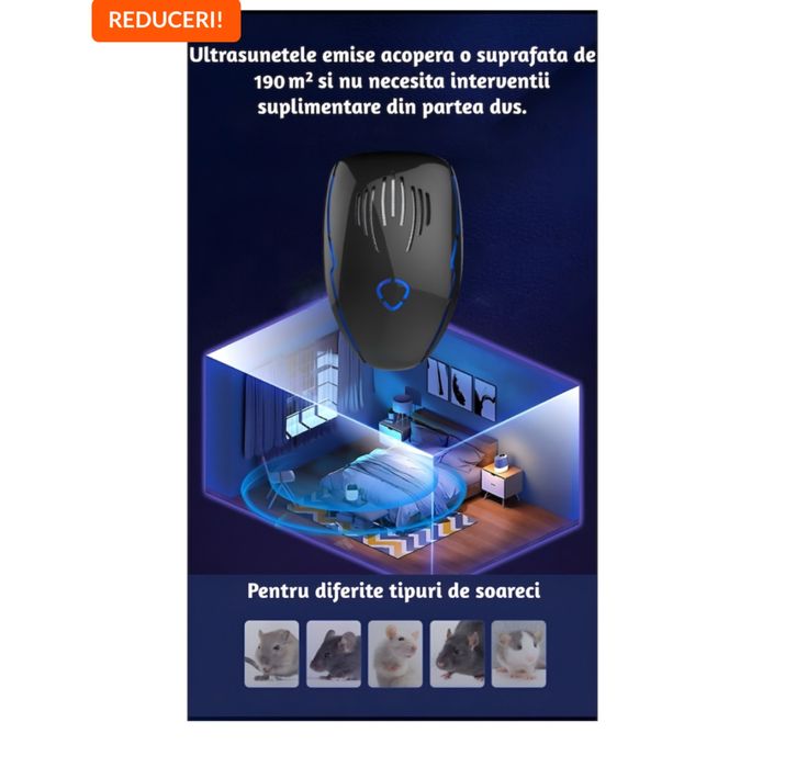 Dispozitiv inovativ cu ultrasunete anti daunatori ( insecte, rozatoare
