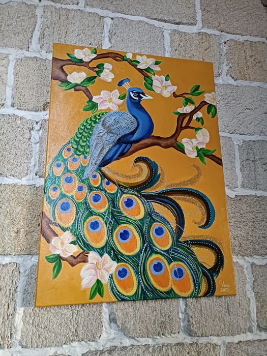 Картина маслом Павлин