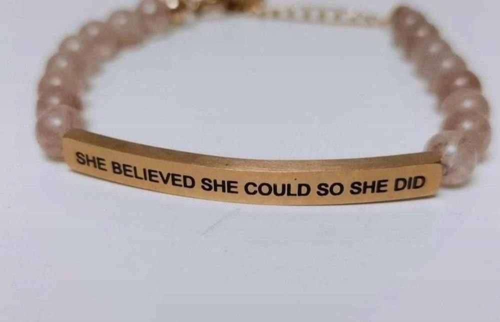Bratara "Inspire Me Bracelets", placata cu aur roz de 14k si cuart roz