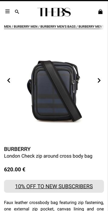 Чанта burberry london check zip around cross body