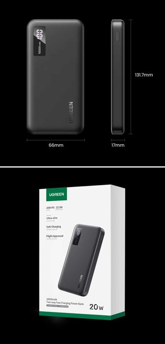 Ugreen PB311 mini Power Bank 10000mAh PD 20W + 22.5W QC3.0 iPhone 16