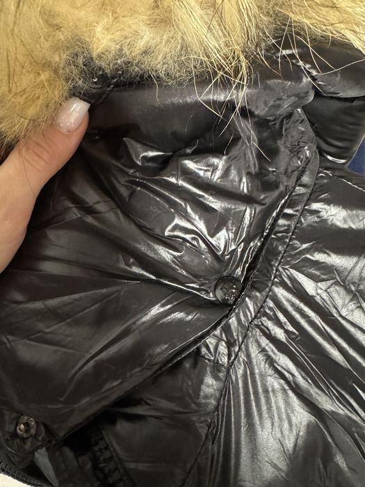 Geaca lunga din fas cu blana naturala