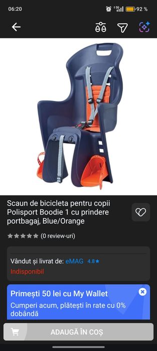Scaun bicicleta copii