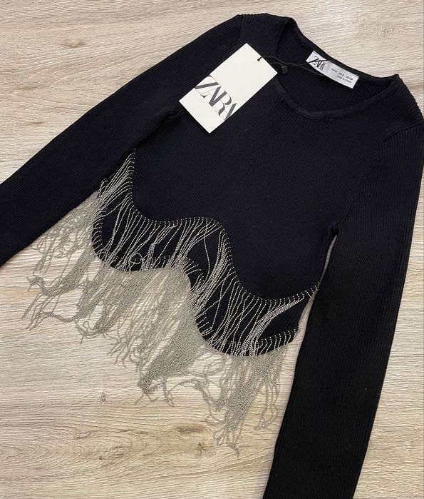 Zara дубай размер S новая укороченная кофта кроп топ