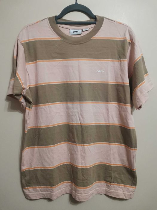 Obey WORMLY Stripe T-Shirt.
