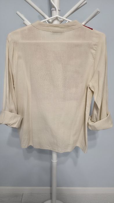 Bluza dama bej cu model etnic, ESQ, bumbac 80%, marimea M